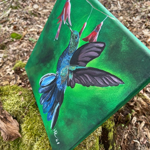 A set of two "hummingbird" paintings by Hana - Picture 2 of 13